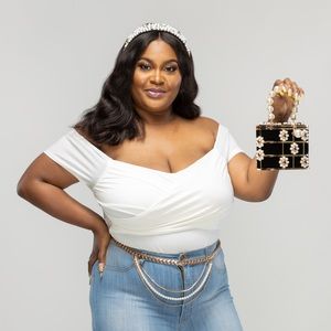 White plus size body suit